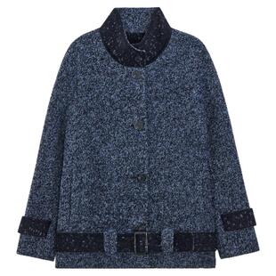 MOORING泊毛呢外套女短款大衣2025新款入冬高级感绵羊毛上衣加厚