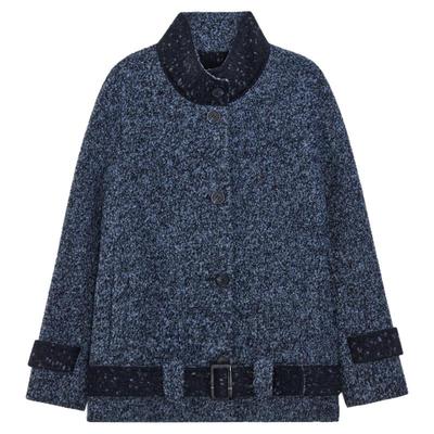 MOORING泊毛呢外套女短款大衣2025新款入冬高级感绵羊毛上衣加厚