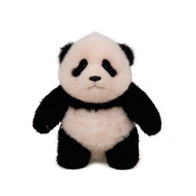 熊猫工厂官方大头福宝仿真熊猫玩偶羊皮毛绒公仔玩具生日礼物送礼