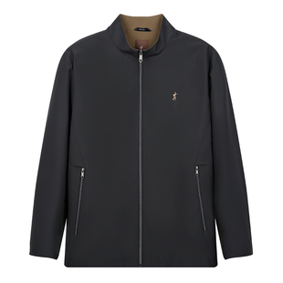 才子男装立领夹克男2026春秋季新款修身商务休闲品牌刺绣短款外套