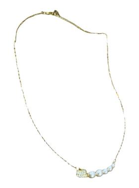 14K真金电镀爱心珍珠项链女轻奢