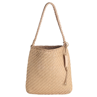 bounded真皮编织包单肩托特包