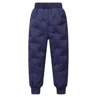 罗蒙儿童高腰护肚羽绒裤加厚保暖内胆男童女童东北秋冬季大童裤子