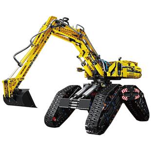 宇星模王旗舰店全地形挖掘机工程车可遥控积木高难度玩具男孩礼物