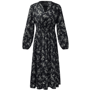 直降5折|歌莉娅碎花连衣裙女春夏超火高知穿搭V领收腰裙子