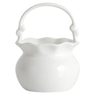 纯白骨质瓷厨房天鹅花篮刀叉篮放小汤勺架勺子筒筷子架篮勺子笼