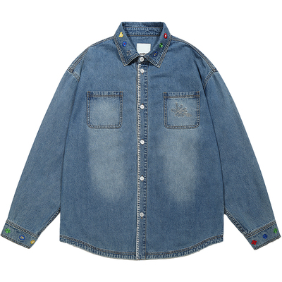 GUUKA美式复古牛仔衬衫