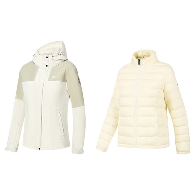 乔丹羽绒服三合一连帽户外