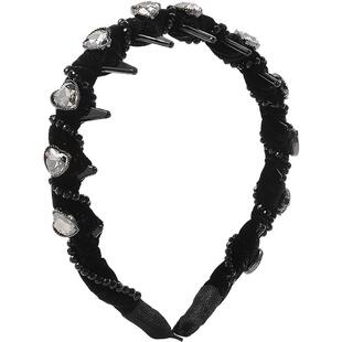 兰诺黑色丝绒爱心发箍女款带齿2026新款日常外戴高级感高颅顶头箍