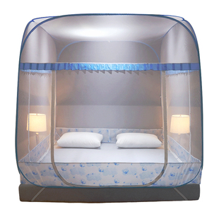 床笠防摔儿童2025新款蒙古包蚊帐家用免安装三开门加密加厚可折叠