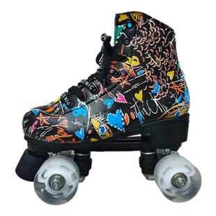 狮卡夫成人双排溜冰鞋男女成年旱冰鞋双排轮四轮儿童轮滑鞋初学者