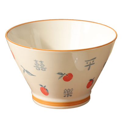 斗笠碗家用2025新款复古5英寸大号高颜值水果碗个人专用饭碗面碗