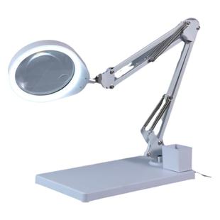 PDOK夹台式放大镜带灯LED织补缝补纺织挑燕窝电子维修专用工作台灯万向移动工业创意夹台灯USB127T高清50高倍