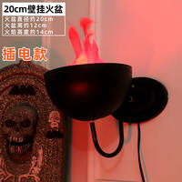 Simulated brazier, flame lamp, decorative props, festive atmosphere, stove, fireplace, portable plastic pumpkin lantern, candle stand thumbnail 6