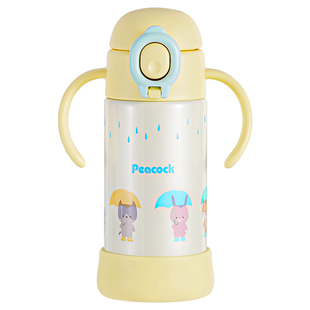 peacock日本孔雀儿童水杯吸管杯婴幼儿学饮杯1-2岁以上宝宝保温杯
