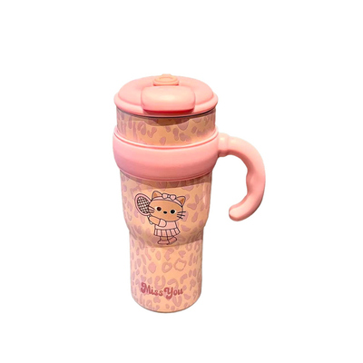 KT豹纹高颜值保温杯茶水分离