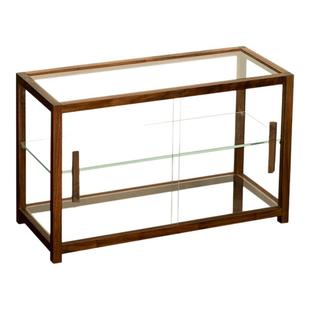 复古北美黑胡桃木实木玻璃面包展示柜咖啡店甜品茶具陈列架收纳柜