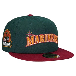 New Era美职棒MLB全封闭平沿棒球帽红绿配色西雅图水手队59FIFTY