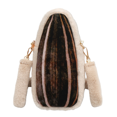 MADGE新款可爱毛绒瓜子斜挎包个性卡通创意包单肩手机包包礼物