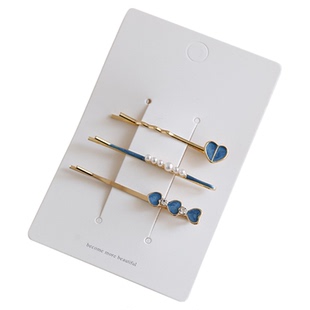 韩国少女星星发夹三件套滴釉彩色几何爱心一字夹刘海夹韩版发饰品