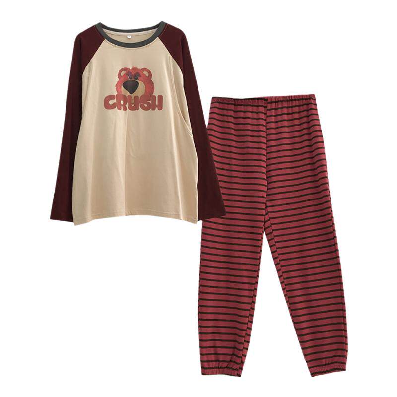 孕妇春秋条纹纯棉月子服