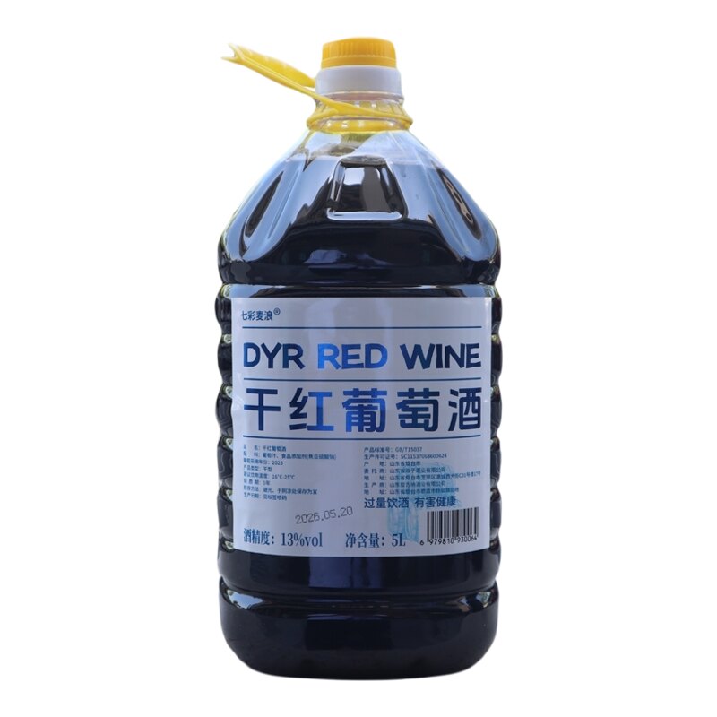 七彩麦浪烟台产区原汁干红5L