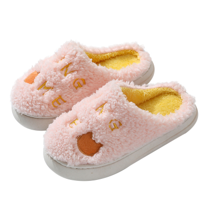 轻萌加厚底毛绒居家情侣棉拖鞋
