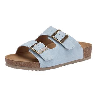 热风饼饼勃肯拖鞋女款2025年夏季新款外穿凉拖百搭一字拖休闲凉鞋