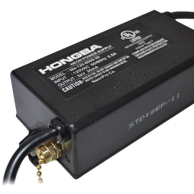 UL虹霸霓虹灯变压器美规高频高压电源5KVAC输出负载4m30mA密封