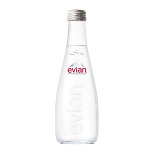 法国evian依云矿泉水330ml整箱玻璃瓶碱性高端天然矿泉水小瓶装