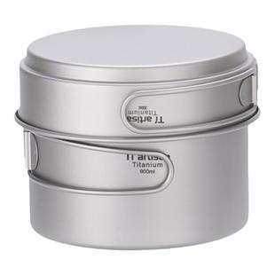 钛工匠户外钛锅纯钛汤锅露营炊具超轻餐具煎锅钛合金折叠套锅锅具