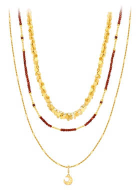 高小小多层叠戴百搭月亮项链