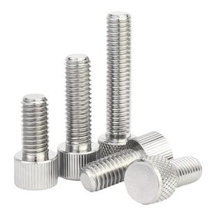 304不锈钢圆形手拧螺丝单头滚花大头帽扭平头螺钉M2M2.5M3M4M5M6
