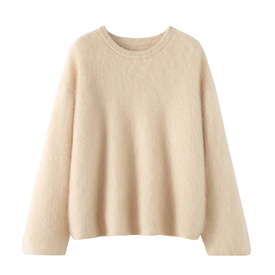 软糯拉绒山羊绒衫女慵懒风