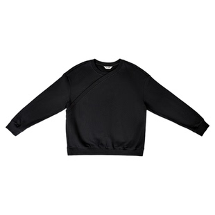 JUST SHINE/时晒小众设计圆领卫衣2025秋季斜纹宽松休闲百搭上衣