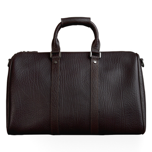 二十四街 新款复古厚牛皮旅行包真皮个性短途出差手提健身行李袋