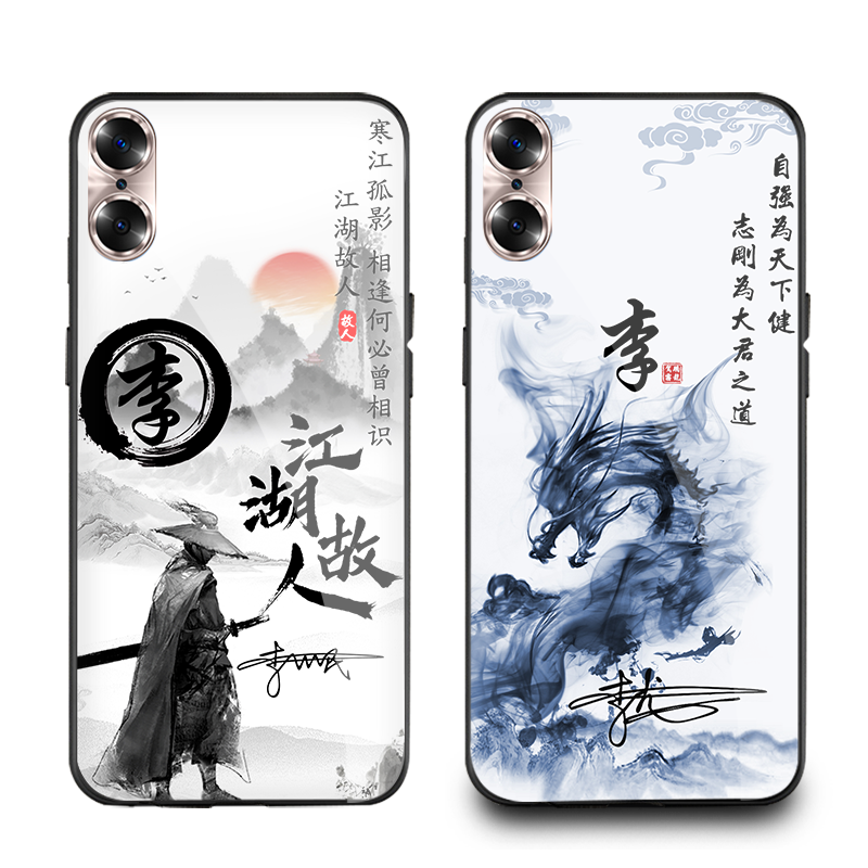适用苹果8手机壳iphone7百家姓氏定制6s个性签名5刻文字新品8plus网红情侣夜光玻璃男士女生款7p保护套se古风