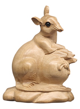 桃木生肖鼠吊坠老鼠项链朱砂挂坠