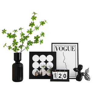 现代餐边电视柜装饰品软装高级感摆件小众客厅入户玄关鞋柜装饰画