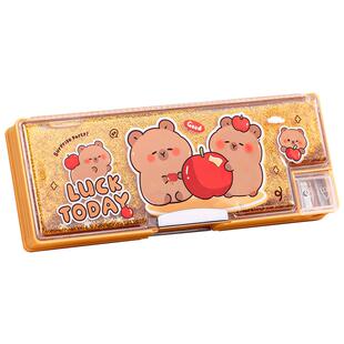 多功能文具盒带白板男孩款笔盒小学生男女童网红铅笔盒大容量收纳盒2025幼儿园高科技双层机关儿童男生铅笔袋