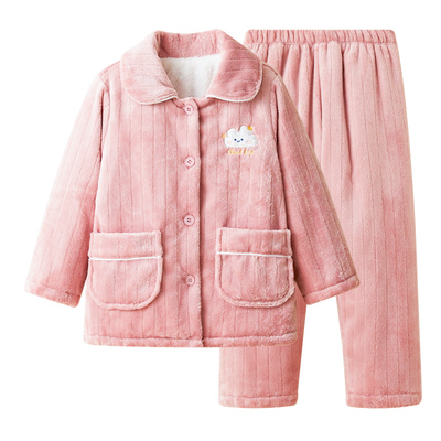 红豆法兰绒家居服套装睡衣