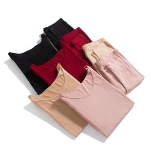 庄泰女士热力薄保暖内衣膨体套装薄绒单件双面磨毛秋衣秋裤轻