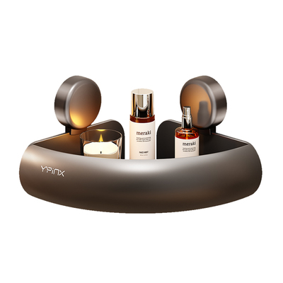 高级感简约风铝制吸盘三角置物架