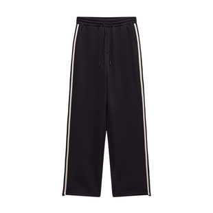 美特斯邦威休闲裤男士秋冬季新款直筒阔腿加绒保暖男休闲运动针织