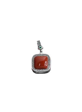 925银南红玛瑙方形吊坠女轻奢国风新中式小众复古百搭单坠配饰