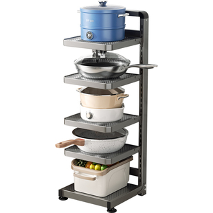 家图腾厨房置物架落地多功能锅具家用多层蔬菜收纳架下水槽锅架子