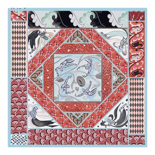 敦煌研究院 双面印花方巾 丝巾女桑蚕丝围巾披肩小众百搭2026新款