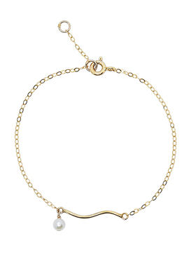 美产14k包金纤细珍珠手链