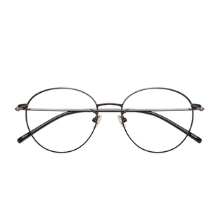 超轻纯钛复古近视眼镜女专业可配度数散光圆框眼镜框架圆脸素颜男