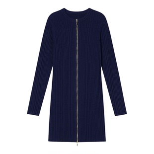 PSALTER诗篇学院风双开头拉链设计修身毛衫连衣裙2025冬款